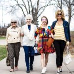 Four women walking
