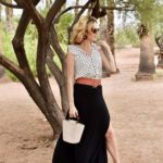 How to style a black maxi skirt in summer by Lisa at Midlifeinbloom.com 