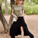 How to style a black maxi skirt in summer by Lisa at Midlifeinbloom.com 