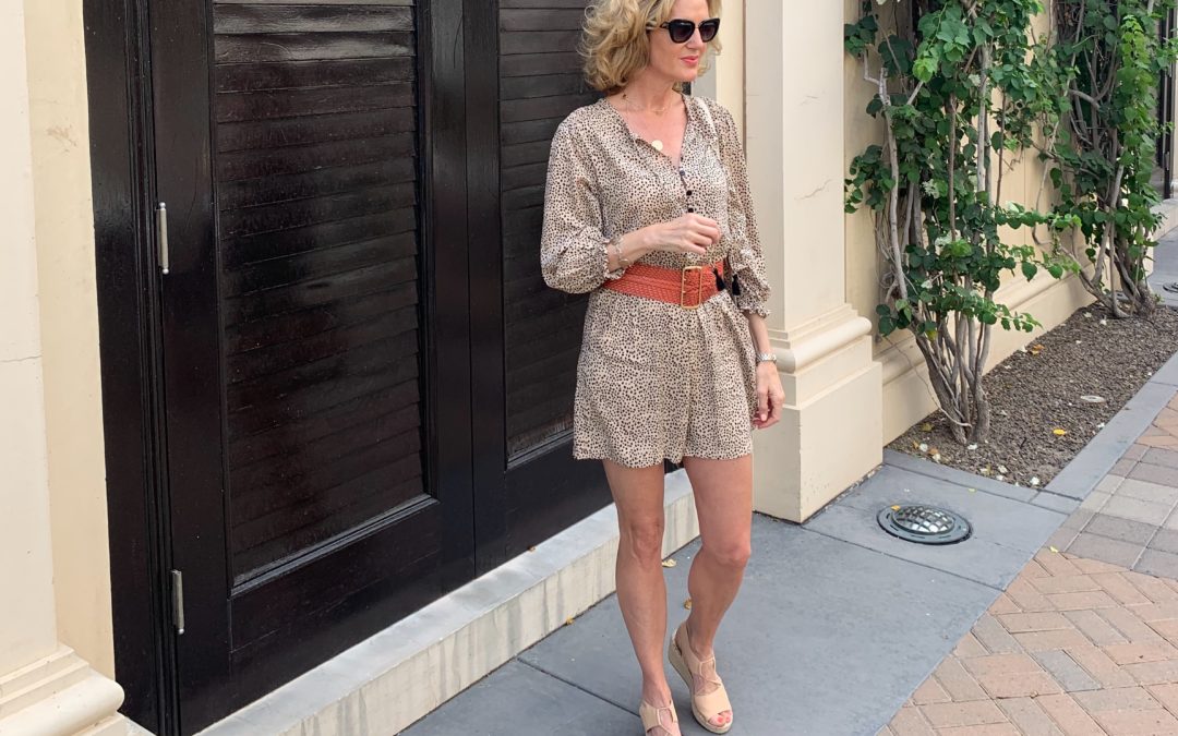 Spotted romper from Lisa at MidlifeinBloom
