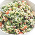 quinoa spinach power salad recipe from aheadofthyme.com
