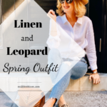 Pinterest graphic for linen and leopard spring outfit blog post