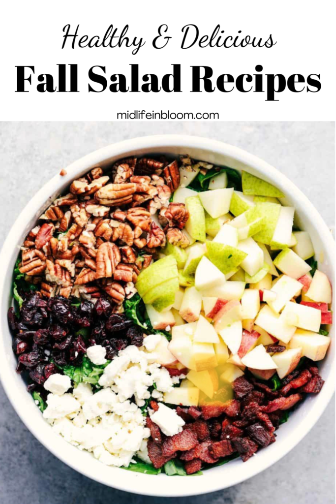 Pinterest image for healthy and delicious fall salad recipes